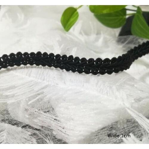 1Yards Latest Lace Fabric Curtain Applique Black Lace Ribbon Trim Fabric Guipure Lace Collar Trims Sewing Trimmings encaje LE47