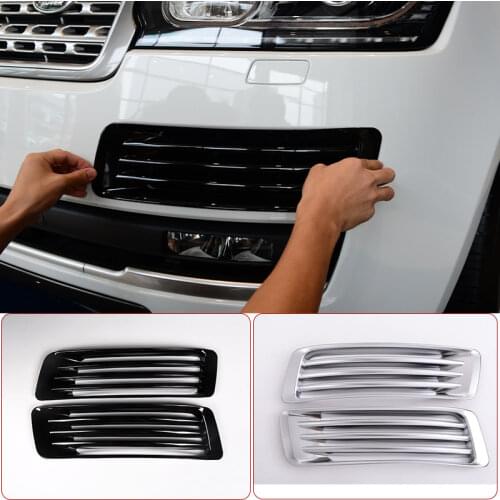2pcs/set For Land Rover Range Rover Vogue 2013-2017 Car Styling ABS Chrome Front Fog Light Grille Frame Cover Trim Accessories