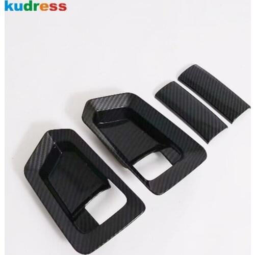For Toyota HiAce Granvia Commuter 2019 2020 Carbon Fiber Inner Door Handle Bowl Catch Cover Trim Car Interior Accessories 4pcs