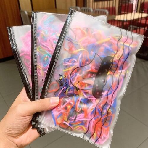 500PCS/Set Girls Cute Ring Disposable Elastic Hair Bands Children Scrunchies Ponytail Holder Rubber Bands Kids Hair Accessories