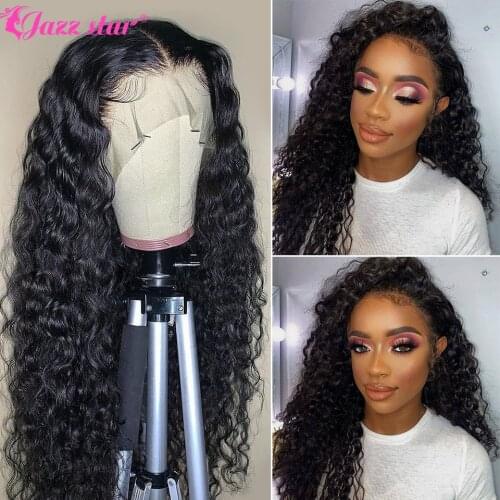 Brazilian Deep Wave Human Hair Wig T Part Lace Wig Lace Front Human Hair Wigs for Women Lace Front Wig Non-Remy Jazz Star