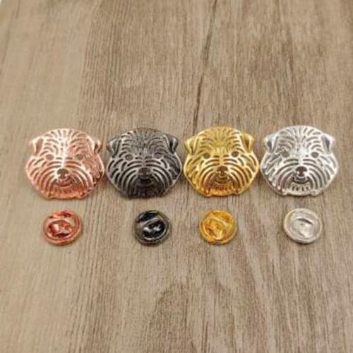 Mdogm Norfolk Terrier Dog Animal Brooches And Pins Suit Metal Small Father Collar Badges Fashion Gift For Male Men B163