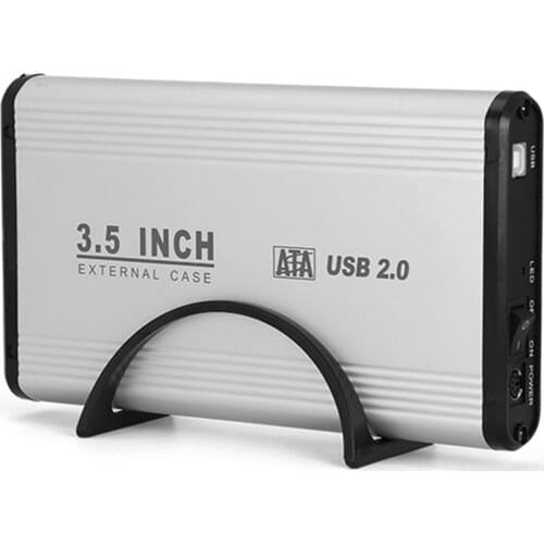 Bevigac 3.5inch HDD Case USB2.0 USB 2.0 to SATA External Hard Disk Drive 3.5" HDD Box Enclosure with Dock and 1.5A Power Adapter