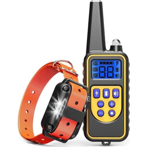 Range Up To 800M Electronic Remote Dog Training Collar LED Light Waterproof Rechargeable Safe Shock Beeper Dog Collar