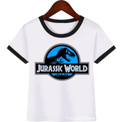 Jurassic park t shirt cool boys clothes summer top unisex t-shirts white kids clothing child t-shirts custom tshirt ringer tee