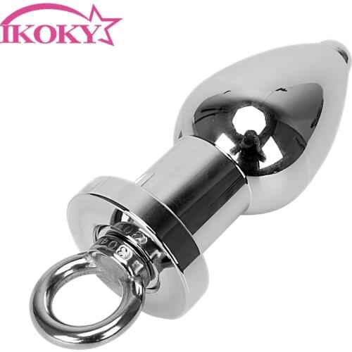IKOKY Butt Plug Erotic Toys Anal Plug Adult Products Stainless Steel Sex Toys for Men Women Ring Handheld Enema Anal Cleaning