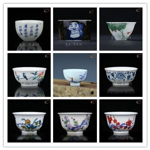 Jing De hand-painted high-temperature ceramic guests cup sample tea cup Jingdezhen personality private host small tea cup foreig