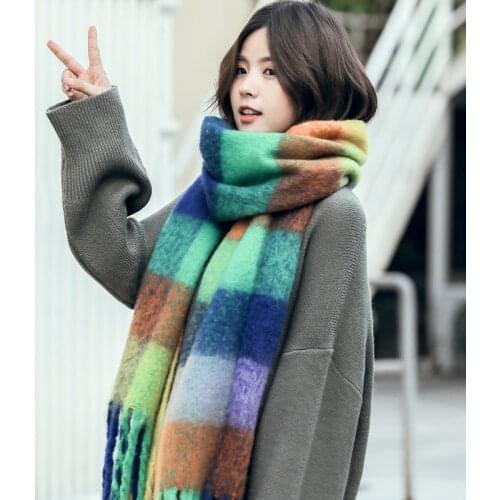 Plaid Scarves Women Winter Cashmere Scarf fashion long tassel pashmina blanket scarf shawls and wraps bufandas invierno mujer