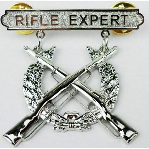 US USMC MARINE CORPS RIFLE QUALIFICATION EXPERT SHOOTING INSIGNIA BADGE PIN