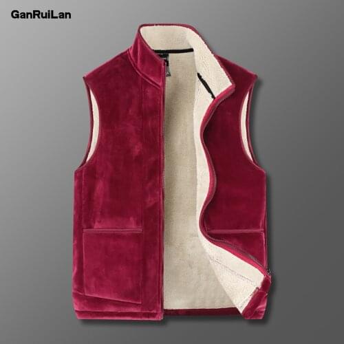 2021 Casual Sleeveless Jacket Autumn Winter Male Warm Wool Mens Vest Coats Velvet Thick Sleeveless Mens Vest Gilet Clothing