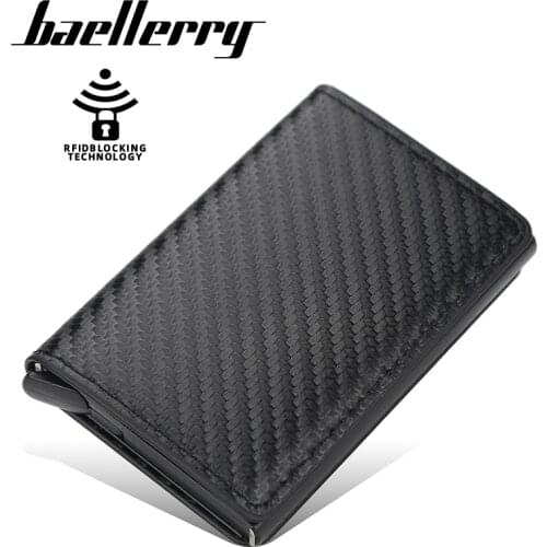 2021 New Carbon Fiber RFID Blocking Mens Credit Card Holder Leather Bank Card Wallet Case Cardholder Protection Purse For Women