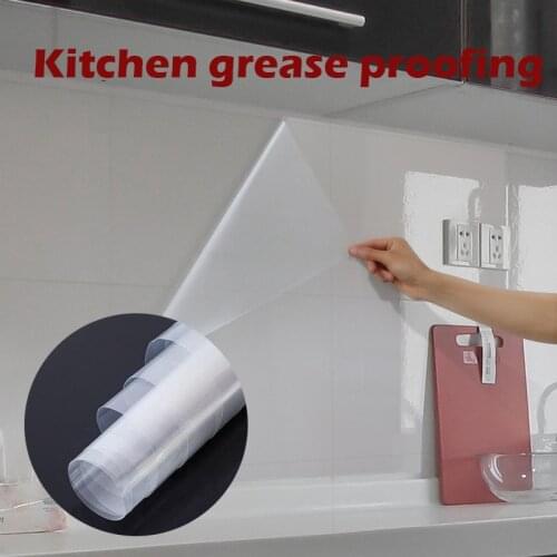 Transparent Hood Anti-oil Wall Sticker For Kitchen Furniture Art Mural Tile Home Decoration Glass Protection Film Heat-resistant