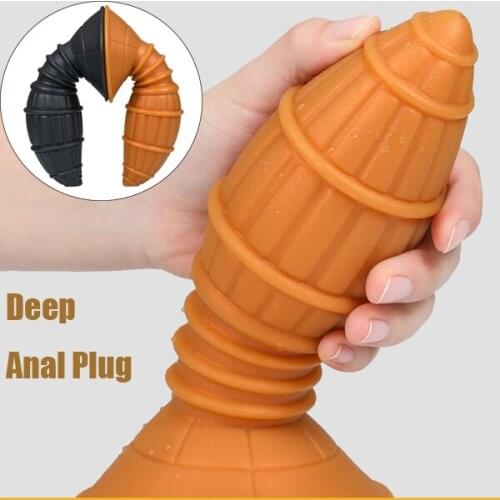 Silicone Thread Deep Anal Plug Suction Cup Dildo Prostate Massage Big Butt Plug Anal Dilator Vaginal Stimulator Couple Sex Shop