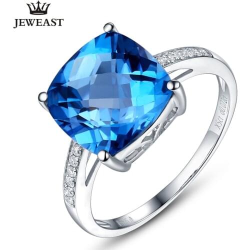 SLFD Natural topaz 18K Pure Gold 2020 New Hot Selling Top Ring Women Heart Shape Ring For Ladies Woman Genuine Jewelry