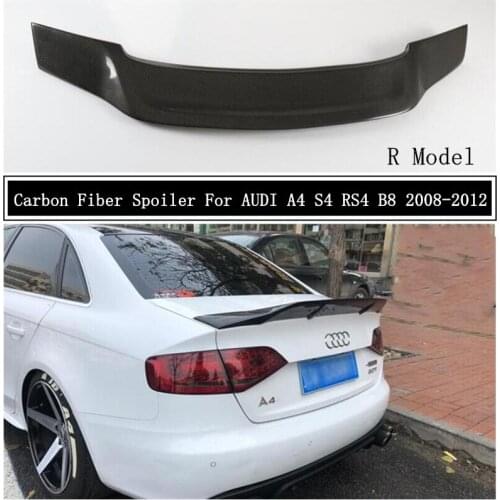 Carbon Fiber Spoiler For AUDI A4 S4 RS4 B8 2008 2009 2010 2011 2012 Wing Lip Spoilers High Quality R Car Accessories