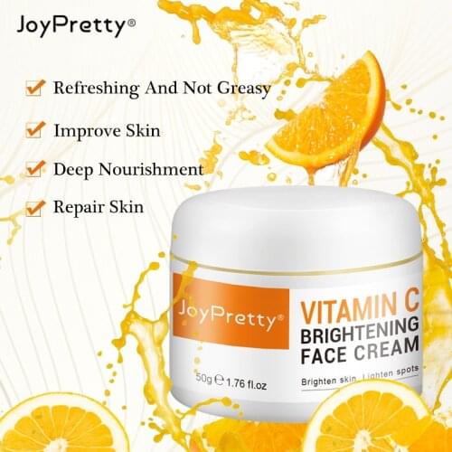 JoyPretty VC Facial Cream Moisturizing Cream Brightens the Complexion and Improves Dullness Lighten Spots Face Skin Care TSLM2