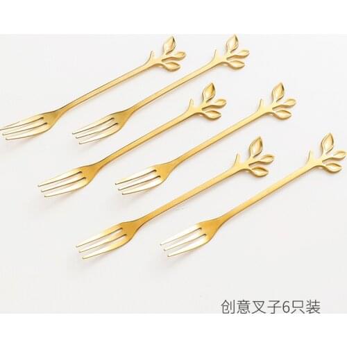 Peacock Green Fruit Fork Set Household Spoon Stainless Steel Nordic Original Lovely Dessert Cake Fork Tube Wedding Home
