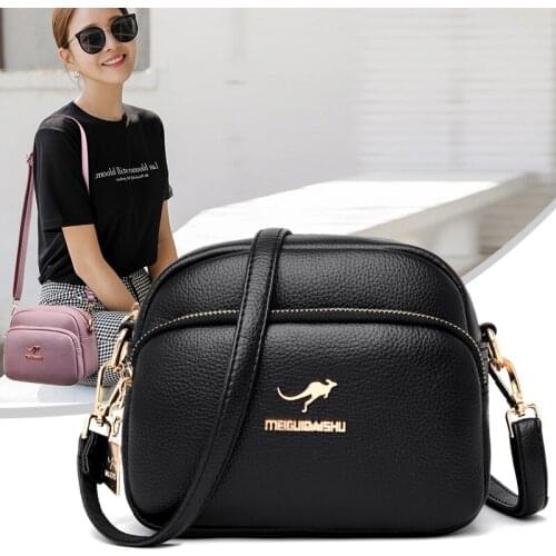Vintage Pu Leather Shoulder Bags 2021 Womens Brand Designer Messenger Bag Solid Color Purses and Handbags Female Crossbody Bag