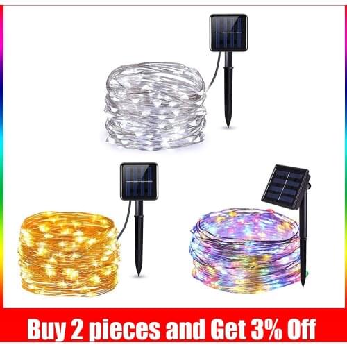 100/200 LED Solar Light Waterproof Fairy Garland Lights String Outdoor Holiday Christmas Party Wedding Solar Lamp Decor