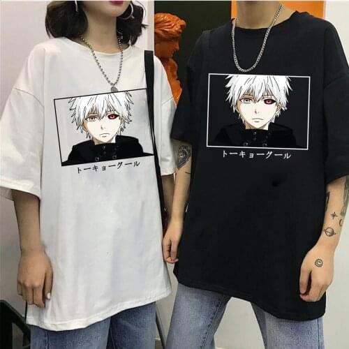 Women T-shirt Tops Tokyo Ghoul Tshirt Kaneki Ken T-shirt Crew Neck Fitted Soft Anime Manga Couple Tee Shirt Clothes