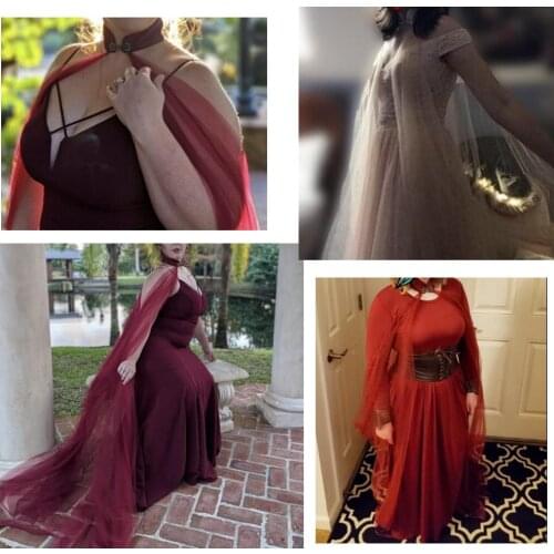 Black Chiffon Elegant Women Bolero Cape Wedding Bride Cloak Long Shawl Elf Dress Up