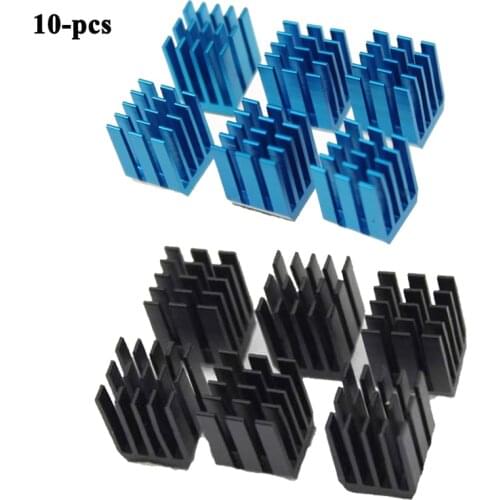 10pcs Gdstime Aluninum Cooling 9x9x12mm Sink Heat Black Blue Extruded With 3M Tape RAM Radiator GDT-X9