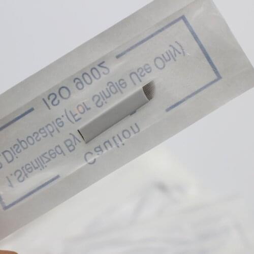 100pcs 14 Pin Microblading Needle Permanent Makeup Manual Eyebrow Tattoo Blade For 3D Eyebrow tattoo Permanent Makeup