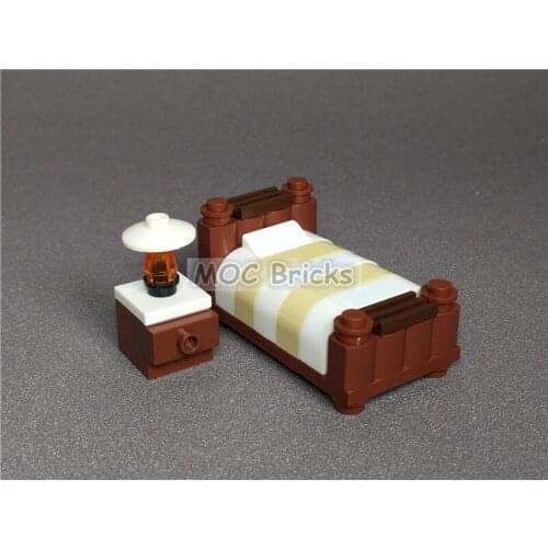 2pcs/lot MOC Bricks DIY decoration Furniture Single bed NO.2 Educational Building Blocks figure Toys for Children Xmas gifts