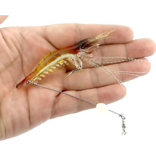 Big Sale 3pcs Soft lure Hook Luminous Shrimp Fishing Lures Artificial Fishing Baits Sea Simulation Fishing Lures 7.5cm 6.6g