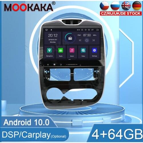4+64GB Android 10 Car Radio For Renault Clio 2013-2015 Carplay Player GPS Navigation Head Unit Car Stereo WIFI DSP