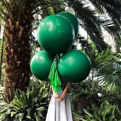 5pcs 18inch Big Round Latex Balloons Dark Green Black White Air Helium Ballon Kids Birthday Party Wedding Anniversary Decoration