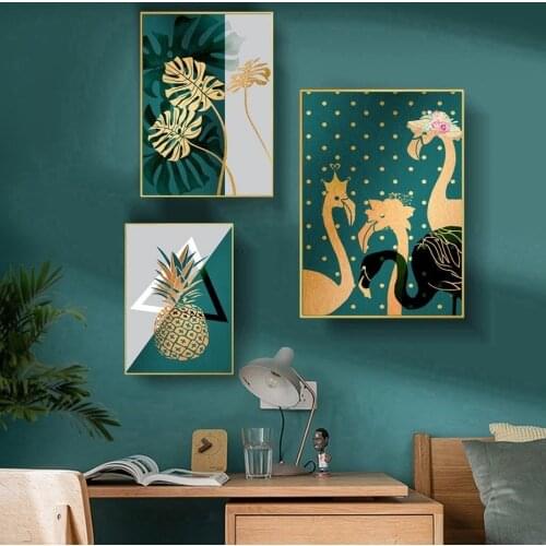 Abstract Dark Green Pineapple Plants Wall Art Canvas Painting Posters Prints POP Art Pictures for Gallery Living Room Home Decor