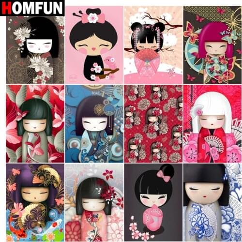 HOMFUN 5d Diamond Painting Full Square/Round ‘’Doll cartoon character" Picture Of Rhinestone DIY Diamond Embroidery Home Decor