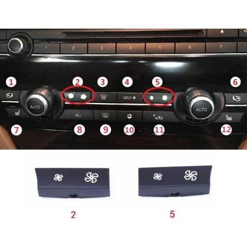 Car Heater Climate Control wind Volume air conditioning Switch Fan Button Cap Cover Replacement for BMW F10 F11 F02 F06 F07 F18