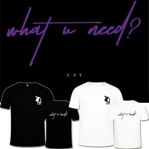 BomHCS Kpop EXO Lay Fans Support What U Need Gift t shirt Boys Girls Summer Cotton Short Sleeve Tee Tops