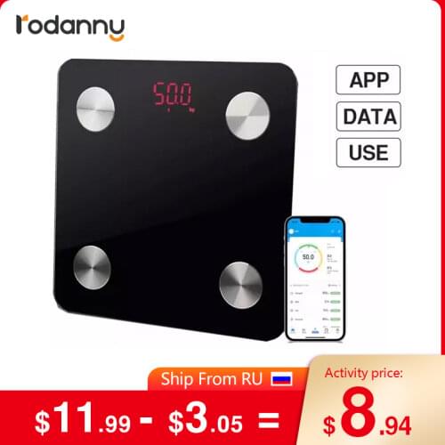 Rodanny Bluetooth Body Fat Scale BMI LED Digital Bathroom Weight Scale Health Monitoring Balance Body Composition Analyzer