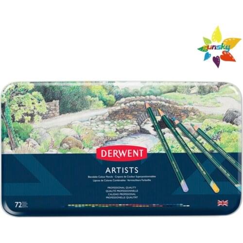 Derwent Artists Colored Pencils,4mm Core,Metal Tin,12/24/36/72/120 color,Good lightfastness,easy blending and shading
