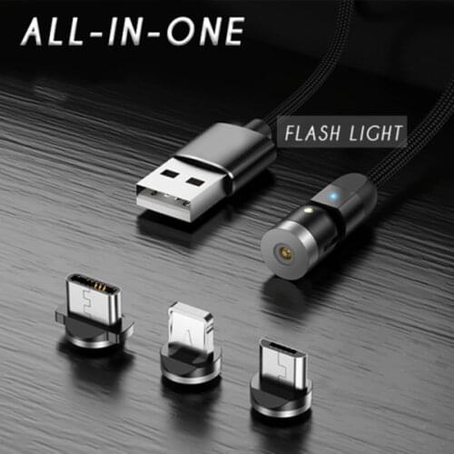 Double 360degree Magnetic Cable for Cell Phone Smartphone Charging 3-in-1 VDX99