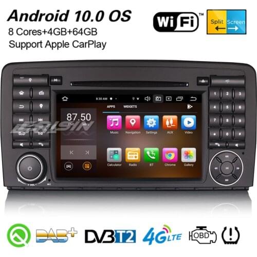 Erisin 8181 8-Core Android 10.0 CarPlay Car Stereo DAB+ Navi WiFi DVB-T2 BT OBD2 Canbus DSP GPS For Mercedes Benz R-Class W251