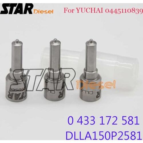 Injector Nozzle DLLA150P2581 Diesel Injection Sprayer 0433172581 Nozzle Tip DLLA 150 P 2581 for YUCHAI 0 445 110 839