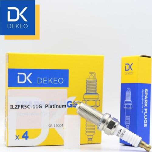 DEKEO Spark Plug Iridium for CITROËN C1 C2 C3 C4 Picasso I C5 C6 EVASION PEUGEOT 207 307 308 406 407 ILZFR5B 4PCS