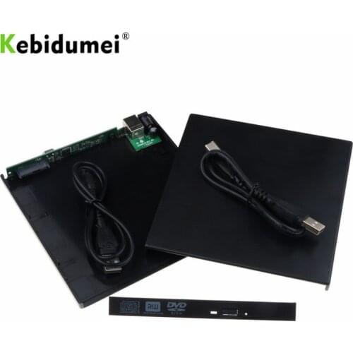Kebidumei 12.7mm USB 2.0 External DVD/CD-ROM Case For Laptop Desktop PC Optical Disk Drive SATA To SATA External DVD Enclosure