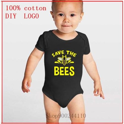 2020 Save the bees printing Bodysuits Baby Boys Girls Jumpsuit Playsuit Cotton Kids Boy Girl Bodysuit cotton Clothes Set 0-24M