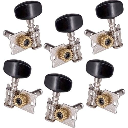 6 Pieces Black Guitar Machine Heads Mechanical Tuning Pegs For Acoustic Guitar Electric Guitar, 3R3L