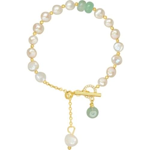 New 2021 Temperament Graceful Korean Women Accessories Fashion Simple Baroque Pearl Beaded Bracelet Jewelry Female dropshipping
