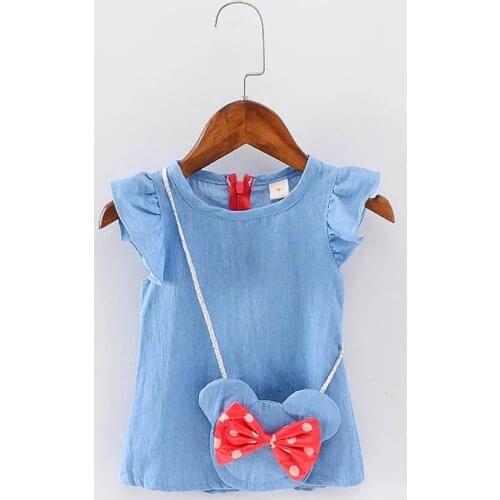 VIP Links Baby Girls Dress Summer 1 Year Birthday Denim Clothes Newborn Kids Clothing Short-Sleeve Dresses Baby Girl Clothes