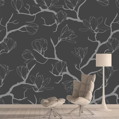 Custom Custom 3D Wallpaper Mural Black Grey Tree Nature Living Room Home Wallpaper TV Background Wall Vinyl Decoration Wallpaper
