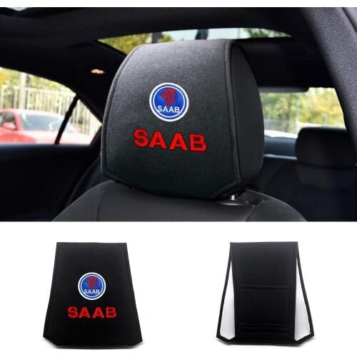 Hot Car Headrest Cover Super Soft Cotton Headrest Cover For SAAB 9-3 9-5 93 9000 900 9-7 600 99 9-X Turbo Car Accessories