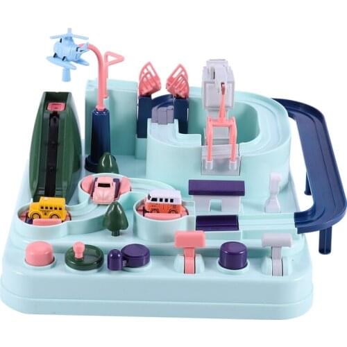 Education Railcar Toy Eco-Friendly Baby Adventure Toy Car Macaron Color Table Games Boy and Girl Puzzle Toys