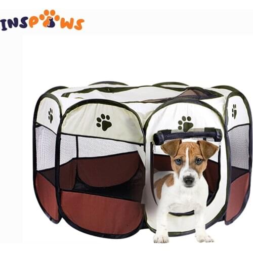 Portable Folding Pet Tent Dog House Octagonal Cage For Cat Tent Playpen Puppy Kennel Easy Operation Fence Outdoor Big Dogs House